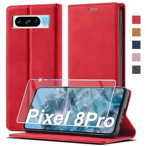 Ailicici für für Google Pixel 8 Pro Hülle Leder [Mit Schutzfolie] Handyhülle für Google Pixel 8 Pro 5G Hülle Klappbar Leder Flip Wallet Stoßfeste Case Schutzhülle Klapphülle Google Pixel 8 Pro Hülle von Ailicici