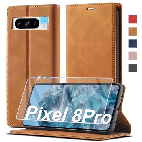 Ailicici Google Pixel 8 Pro Hülle Leder Mit Schutzfolie - Klappbare Handyhülle für 5G, Flip Wallet, Stoßfeste Schutzhülle Ailicici Google Pixel 8 Pro Hülle Leder Mit Schutzfolie - Klappbare Handyhülle für 5G, Flip Wallet, Stoßfeste Schutzhülle von Ailicici