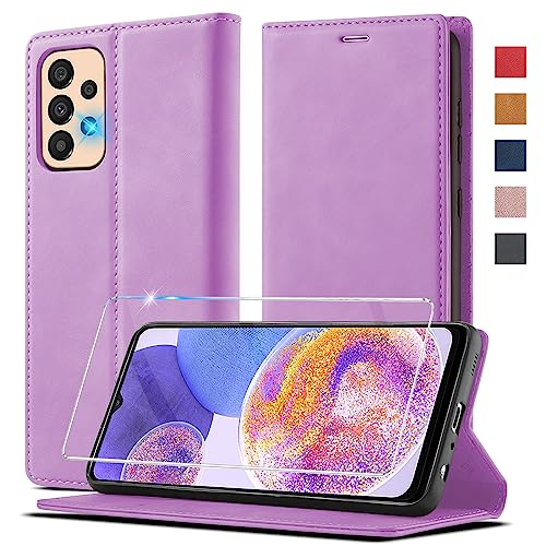 Handyhülle für Samsung Galaxy A23 4G Hülle Leder [Mit A23 Panzerglas] für Samsung Galaxy M23 5G Hülle Klappbar Leder Flip Wallet 360 Grad Stoßfeste Case Schutzhülle für Samsung Galaxy A23 Hülle 4G/5G von Ailicici