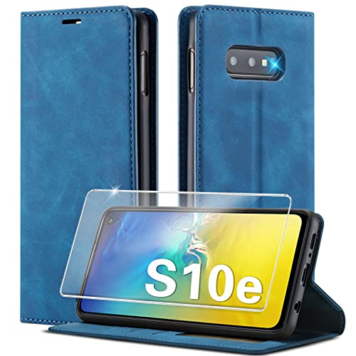 Handyhülle für Samsung Galaxy S10e Hülle Leder [Mit S10e Schutzfolie] für Samsung S10e Hülle Klappbar Flip 360 Stoßfeste Leder Wallet Klapphülle Case Cover Schutzhülle für Samsung Galaxy S10e Hülle von Ailicici