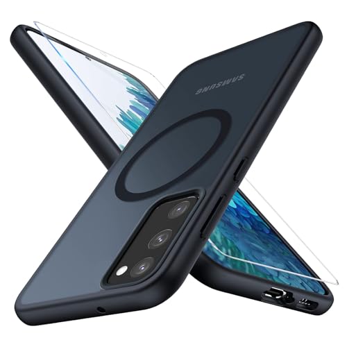 Handyhülle für Samsung Galaxy S20 FE Hülle Magnetisch mit Schutzfolie[Mit Magsafe]Handyhülle für Samsung Galaxy S20 FE 4G/5G Hülle Magnetische Anti-Fingerabdruck Matt Hart Case Cover für Galaxy S20 FE von Ailicici