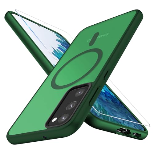 Handyhülle für Samsung Galaxy S20 FE Hülle Magnetisch mit Schutzfolie[Mit Magsafe]Handyhülle für Samsung Galaxy S20 FE 4G/5G Hülle Magnetische Anti-Fingerabdruck Matt Hart Case Cover für Galaxy S20 FE von Ailicici