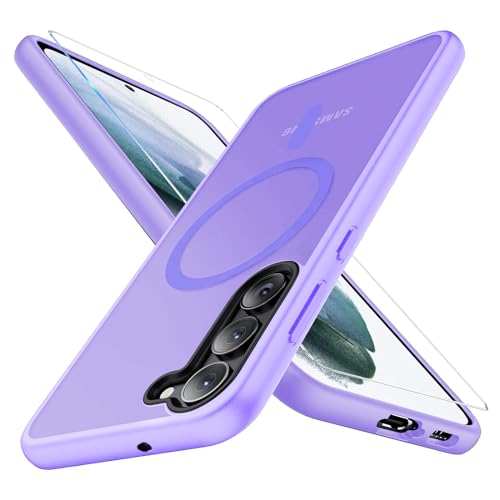 Handyhülle für Samsung Galaxy S21 5G Hülle Magnetisch mit Schutzfolie [Mit Magsafe] Handyhülle für Samsung Galaxy S21 Hülle Magnetische Anti-Fingerabdruck Matt Hart Case Cover für Samsung S21 5G Hülle von Ailicici