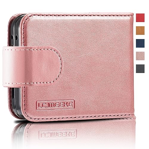 Handyhülle für Samsung Galaxy Z Flip 4 Hülle Leder[Mit Kartenfach]für Samsung Galaxy Flip4 Hülle Klappbar Flip 360 Stoßfeste Leder Wallet Schutzhülle Case Klapphülle für Samsung Z Flip 4 Hülle Holster von Ailicici