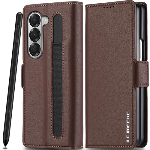 Handyhülle für Samsung Galaxy Z Fold 4 Hülle Leder [Mit S Pen Slot] für Galaxy Fold 4 Hülle Klappbar Leder Flip Wallet Stoßfeste Case, Schutzhülle Klapphülle für Samsung Z Fold 4 5G Hülle Holster von Ailicici