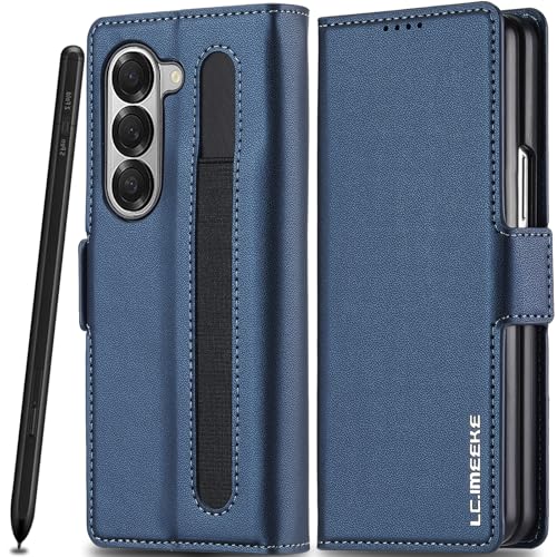 Handyhülle für Samsung Galaxy Z Fold 5 Hülle Leder [Mit S Pen Slot] für Galaxy Fold 5 Hülle Klappbar Leder Flip Wallet Stoßfeste Case, Schutzhülle Klapphülle für Samsung Z Fold5 5G Hülle Holster von Ailicici