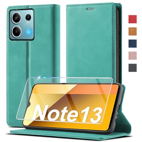 Handyhülle für Xiaomi Redmi Note 13 5G Hülle Leder[Mit Schutzfolie]für Xiaomi Redmi Note 13 5G Hülle Klappbar Leder Flip Wallet Stoßfeste Case Schutzhülle Klapphülle für Redmi Note 13 5G Hülle Holster von Ailicici
