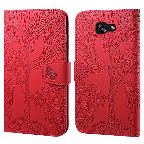 Ailisi Handyhülle für Samsung Galaxy A5 2017, Baum Muster Klapphülle Leder Handy Tasche Etui Wallet Flip Case Schutz Hülle Brieftasche mit TPU innen Schale, Kartenfächer, Aufstellfunktion -Rot Ailisi Handyhülle für Samsung Galaxy A5 2017, Baum Muster Klapphülle Leder Handy Tasche Etui Wallet Flip Case Schutz Hülle Brieftasche mit TPU innen Schale, Kartenfächer, Aufstellfunktion -Rot von Ailisi