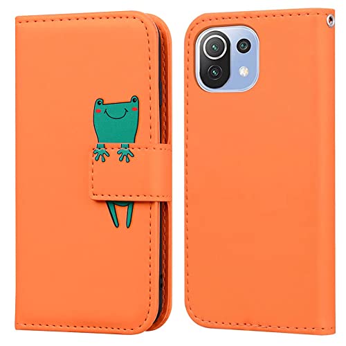 Ailisi Handyhülle für Xiaomi Mi 11 Lite, Karikatur Grün Frog Muster PU Leder Handyhülle Brieftasche Schutzhülle Etui Flip Case Cover Tasche Klapphüllen mit Kartenfächern -Frosch, Orange Ailisi Handyhülle für Xiaomi Mi 11 Lite, Karikatur Grün Frog Muster PU Leder Handyhülle Brieftasche Schutzhülle Etui Flip Case Cover Tasche Klapphüllen mit Kartenfächern -Frosch, Orange von Ailisi