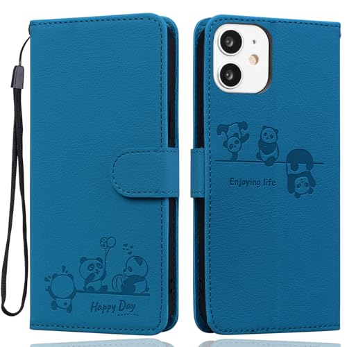 Ailisi Handyhülle für iPhone 12/iPhone 12 Pro Hülle, Karikatur Niedlich Panda PU Leder Klappbar Klapphülle mit Kartenfach, Standfunktion Schutzhülle Handytasche Lederhülle Flip Case Cover Etui, Blau Ailisi Handyhülle für iPhone 12/iPhone 12 Pro Hülle, Karikatur Niedlich Panda PU Leder Klappbar Klapphülle mit Kartenfach, Standfunktion Schutzhülle Handytasche Lederhülle Flip Case Cover Etui, Blau von Ailisi