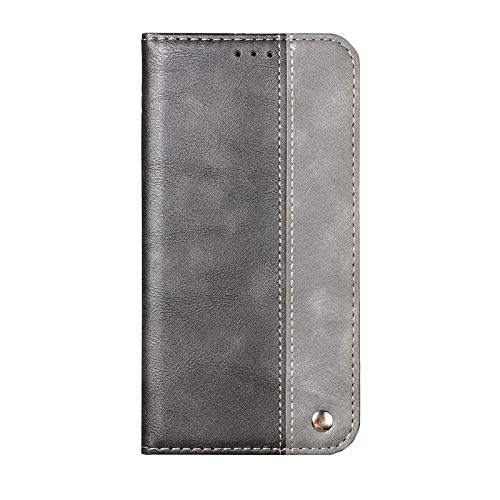 Ailisi Handytasche für iPhone 12 Pro/iPhone 12 Hülle, Luxus Klapphülle Slim Schutzhülle Handyhülle mit Kartenfächern, Magnetisch Tasche Leder Flip Case für iPhone 12 Pro/iPhone 12-Schwarz+Grau von Ailisi