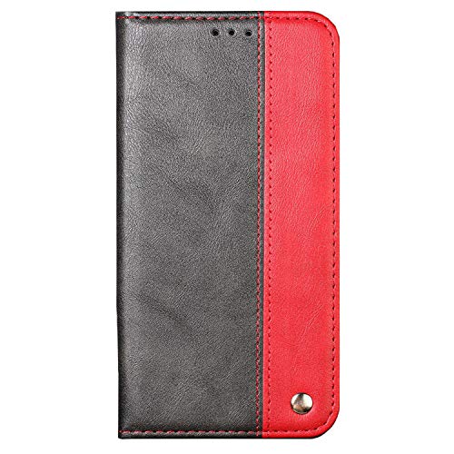 Ailisi Handytasche iPhone 7 Plus Hülle, iPhone 8 Plus Schutzhülle, Premium Luxus Klapphülle Slim Handyhülle mit Kartenfächern, Magnetisch Tasche Leder Flip Case für iPhone 7/8 Plus -Schwarz+Rot von Ailisi