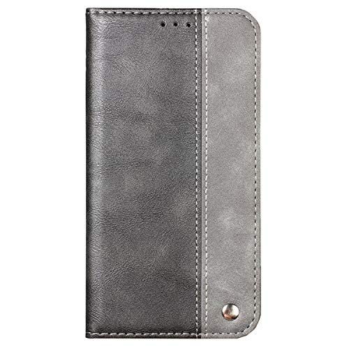 Ailisi Hülle für Galaxy A51 Schutzhülle, Premium Luxus Klapphülle Slim Handyhülle mit Kartenfächern, Magnetisch Tasche Leder Flip Case für Samsung Galaxy A51 Cover -Schwarz+Grau von Ailisi