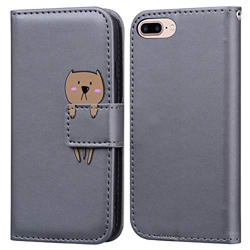 Ailisi für iPhone 7 Plus/8 Plus Hülle, Karikatur Braun Bär Muster PU Leder Handyhülle Brieftasche Schutzhülle Flip Case Wallet Cover Klapphüllen Tasche Etui mit Kartenfächern -Bär, Grau Ailisi für iPhone 7 Plus/8 Plus Hülle, Karikatur Braun Bär Muster PU Leder Handyhülle Brieftasche Schutzhülle Flip Case Wallet Cover Klapphüllen Tasche Etui mit Kartenfächern -Bär, Grau von Ailisi