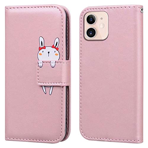 Ailisi für iPhone 12 Mini Handyhülle, Karikatur Weiß Rabbit Muster PU Leder Hülle Brieftasche Schutzhülle Flip Case Wallet Cover Klapphüllen Tasche Etui mit Kartenfächern + Stand -Hase, Pink Ailisi für iPhone 12 Mini Handyhülle, Karikatur Weiß Rabbit Muster PU Leder Hülle Brieftasche Schutzhülle Flip Case Wallet Cover Klapphüllen Tasche Etui mit Kartenfächern + Stand -Hase, Pink von Ailisi