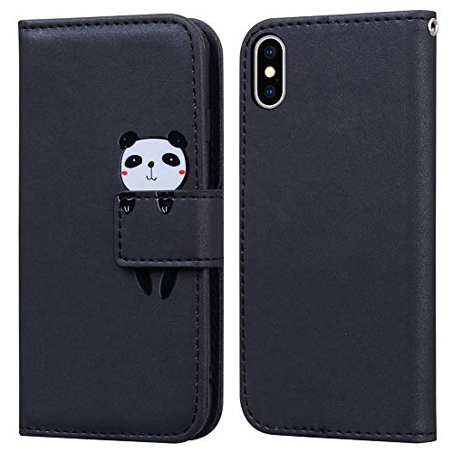 Ailisi für iPhone XS/iPhone X Hülle, Karikatur Panda Muster PU Leder Handyhülle Brieftasche Schutzhülle Flip Case Wallet Cover Klapphüllen Tasche Etui mit Kartenfächern+Stand -Panda, Schwarz Ailisi für iPhone XS/iPhone X Hülle, Karikatur Panda Muster PU Leder Handyhülle Brieftasche Schutzhülle Flip Case Wallet Cover Klapphüllen Tasche Etui mit Kartenfächern+Stand -Panda, Schwarz von Ailisi