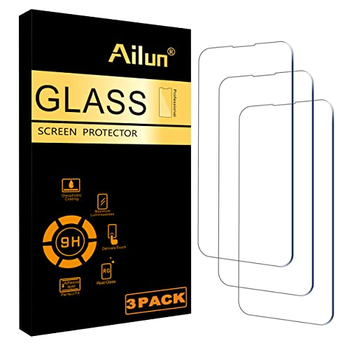 Ailun Glas Schutzfolie für iPhone 14/14 Pro [6,1 Zoll] Display 3 Pack Gehärtetes Glas, Sensorschutz, Dynamic Island Kompatibel, Hüllenfreundlich von Ailun
