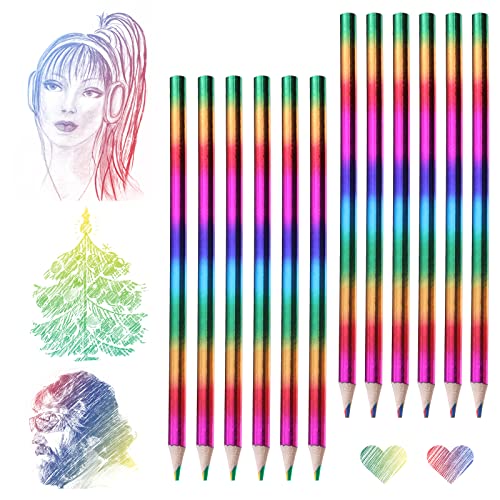 Ailvor Regenbogenstift, 12 Stück Regenbogenstifte Kinder, 4 in 1 Regenbogenfarben Stift, Buntstift Mehrfarbig, Zeichnung Bleistift Set für Kunst Zeichnung, Skizzieren und Färbung von Ailvor