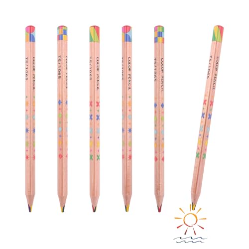 Ailvor Regenbogenstift, 4 in 1 Farbstifte, 6 Stück Regenbogenstifte Kinder, Dreikant Regenbogen Buntstifte Mehrfarbig für Erwachsene Kunst Zeichnen Färben Skizzieren, Kinder Geburtstag Geschenk von Ailvor