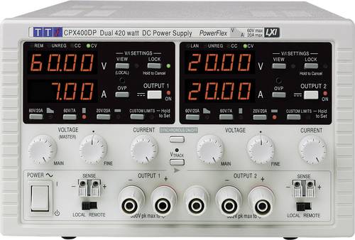 Aim TTi CPX400DP Labornetzgerät, einstellbar 0 - 60 V/DC 0 - 20A 840W LAN, LXI, RS-232, USB Anzahl von Aim TTi