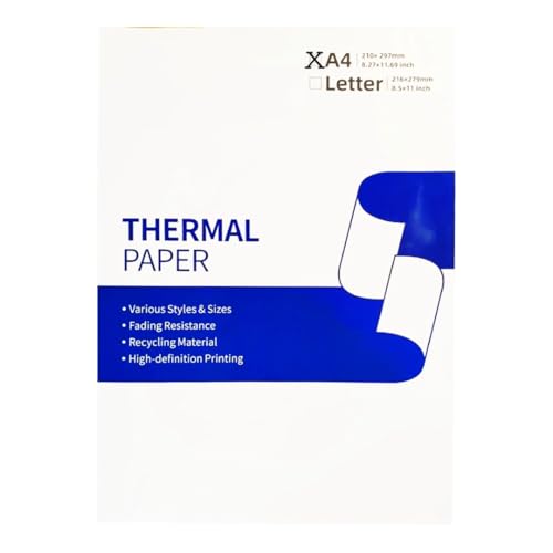 Aimo 100 Stück Thermopapier A4 Kompatibel mit für tragbare Brother Drucker PocketJet PJ I Thermodrucker Papier I 70 g/m2 I Thermal Paper a4 von Aimo