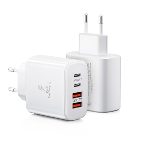 2-Pack USB C Ladegerät, 40W 4 Ports Mehrfach USBC Stecker, Schnellladegerät Type C PD 3.0 Power Adapter USB Netzteil für iPhone 16 15 14 Pro Max Plus 13 12 11, Samsung, Handys Ladeadapter Ladestecker 2-Pack USB C Ladegerät, 40W 4 Ports Mehrfach USBC Stecker, Schnellladegerät Type C PD 3.0 Power Adapter USB Netzteil für iPhone 16 15 14 Pro Max Plus 13 12 11, Samsung, Handys Ladeadapter Ladestecker von Aimoze