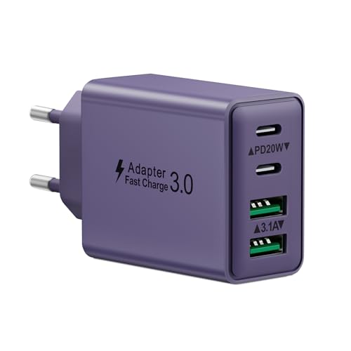 USB C Ladegerät, 40W 4 Ports Schnellladegerät Mehrfach Ladegerät mit PD und QC 3.0, Typ Power Adapter USB Netzteil für iPhone 116 15 14 13 12 11 Pro Max Plus, iPad, Samsung Galaxy Handys Fast Charger USB C Ladegerät, 40W 4 Ports Schnellladegerät Mehrfach Ladegerät mit PD und QC 3.0, Typ Power Adapter USB Netzteil für iPhone 116 15 14 13 12 11 Pro Max Plus, iPad, Samsung Galaxy Handys Fast Charger von Aimoze