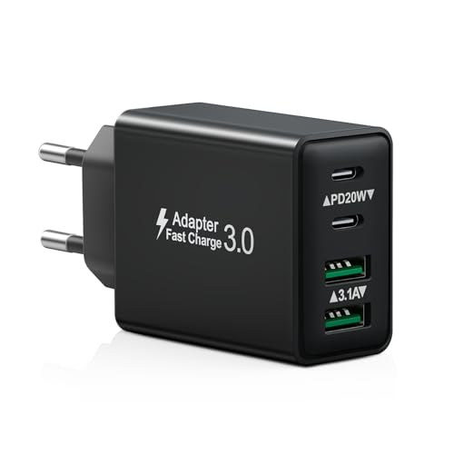 USB C Ladegerät, 40W 4 Ports USB Stecker Mehrfach Schnellladegerät USBC Ladestecker mit USB-C Adapter+QC Stecker USB Ladegerät für iPhone 16 15 14 13 Pro Max Plus 12 11 XS, Samsung, Handys Charger USB C Ladegerät, 40W 4 Ports USB Stecker Mehrfach Schnellladegerät USBC Ladestecker mit USB-C Adapter+QC Stecker USB Ladegerät für iPhone 16 15 14 13 Pro Max Plus 12 11 XS, Samsung, Handys Charger von Aimoze