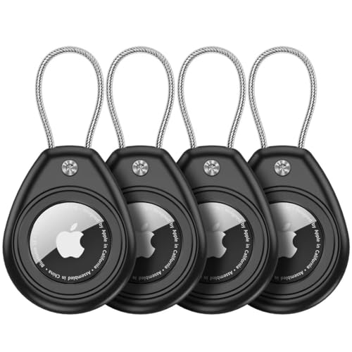 Aimtel 4 Stück Air Tag Anhänger Kompatibel mit Apple Air Tag Schlüsselanhänger,IPX8 Wasserdicht Air Tag Hülle mit Drahtkabel Air Tag Lock Schlüsselring Halter für Schlüssel, Gepäck, Rucksack Aimtel 4 Stück Air Tag Anhänger Kompatibel mit Apple Air Tag Schlüsselanhänger,IPX8 Wasserdicht Air Tag Hülle mit Drahtkabel Air Tag Lock Schlüsselring Halter für Schlüssel, Gepäck, Rucksack von Aimtel
