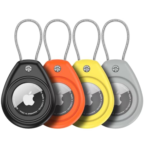 Aimtel 4 Stück Air Tag Anhänger Kompatibel mit Apple Air Tag Schlüsselanhänger,IPX8 Wasserdicht Air Tag Hülle mit Drahtkabel Air Tag Lock Schlüsselring Halter für Schlüssel, Gepäck, Rucksack Aimtel 4 Stück Air Tag Anhänger Kompatibel mit Apple Air Tag Schlüsselanhänger,IPX8 Wasserdicht Air Tag Hülle mit Drahtkabel Air Tag Lock Schlüsselring Halter für Schlüssel, Gepäck, Rucksack von Aimtel