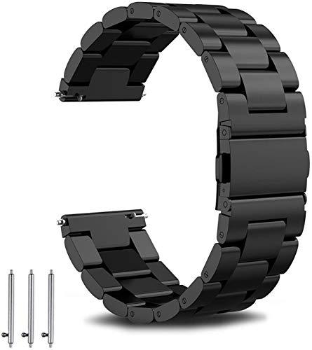 Aimtel Armband Kompatibel mit Amazfit GTR 47mm Armband für Amazfit GTR/GTR 2/GTR 2e/GTR 3/GTR3 Pro/GTR 4/Samsung Galaxy Watch 3 45mm/HuaWei GT2 Pro/GT2e/4/4 Pro 22mm Edelstahl Metal Armband(Schwarz) von Aimtel