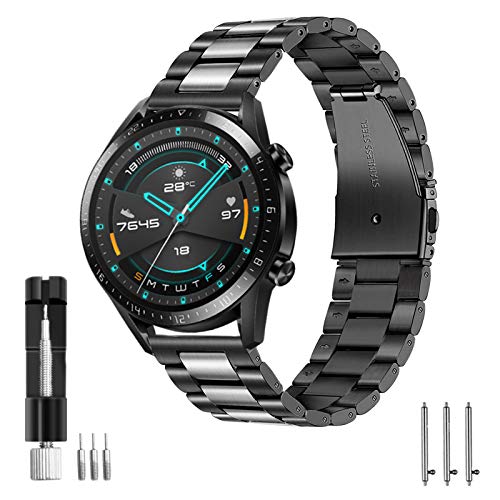 Aimtel Armband Kompatibel mit Huawei Watch GT 3/GT 2 46mm Armband/Huawei Watch 4 Armband,22 mm Edelstahl Metall Ersatzarmband für Huawei GT2/GT 2e/ GT/Active/GT 2 Pro/Huawei Watch 3/3 Pro/4/4Pro von Aimtel