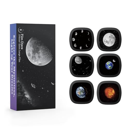 Realistische Scheiben - Scheiben für Ainael Meteor und Galaxy Projektor, 5k Ultra HD Discs für Heimplanetarium, 6 Discs Set ohne Projektor (Moon) von Ainael