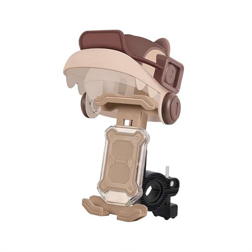 Ainiupi Motorrad-Handyhalterung mit Sonnenblende, Fahrrad-Telefonständer für Helme zur Navigation, verstellbar, um 360 Grad drehbar, Motorrad-Roller-Handyhalterung von Ainiupi
