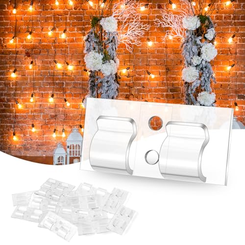 Ainiv 15 Stück Kabelhalter Selbstklebend, Kabelführung Organizer Kabelclips Selbstklebend Kabelklemmen mit 32 Schrauben, Outdoor Dekoration Clips Haken Draht Halter für Weihnachten und Lichterketten von Ainiv