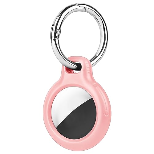 Ainiv AirTag Schutzhülle, Hardcase Keyring Schutzhülle Kompatibel mit AirTags, Schutzhülle für AirTags, Mini Apple AirTags Case, Hülle Schlüsselanhänger Case, Cover mit Schlüsselanhänger - Rosa von Ainiv