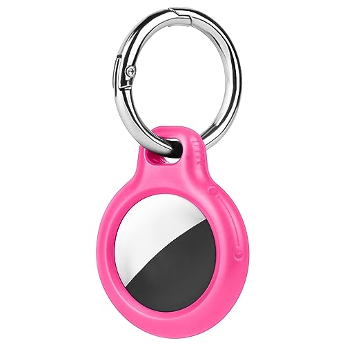 Ainiv AirTag Schutzhülle, Hardcase Keyring Schutzhülle Kompatibel mit AirTags, Schutzhülle für AirTags, Mini Apple AirTags Case, Hülle Schlüsselanhänger Case, Cover mit Schlüsselanhänger - Rosenrot von Ainiv