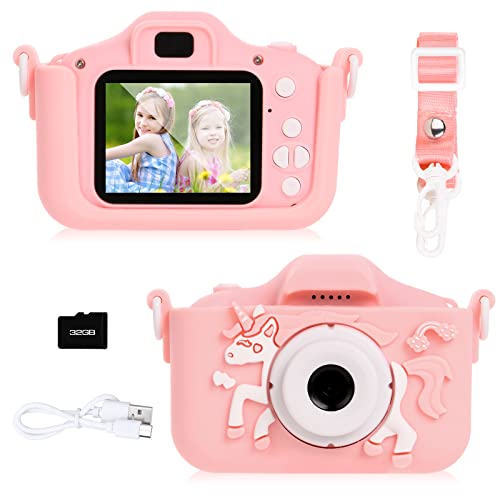 Ainiv Einhorn Kinder Kamera, 20MP Wiederaufladbar Kinder Digitalkamera, IPS-Bildschirm Kamera Kinder, 1080P HD Kamera mit 32G Karte, Kid Video Camcorder, Selfie Kinder für 3+ Jahre Jungen und Mädchen Ainiv Einhorn Kinder Kamera, 20MP Wiederaufladbar Kinder Digitalkamera, IPS-Bildschirm Kamera Kinder, 1080P HD Kamera mit 32G Karte, Kid Video Camcorder, Selfie Kinder für 3+ Jahre Jungen und Mädchen von Ainiv