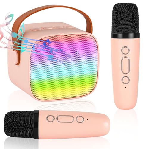 Ainiv Karaoke Maschine mit 2 Drahtlosen Mikrofonen, Tragbares Bluetooth Karaoke Maschine für Kinder Erwachsene mit Stimme wechselnde Effekte & LED-Lichter Jungen Mädchen Geschenke Heimparty von Ainiv