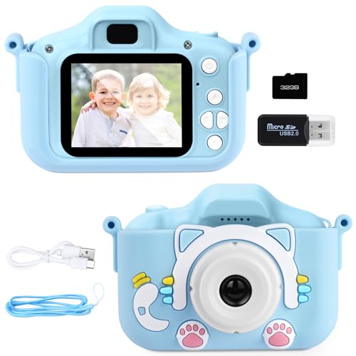 Ainiv Katze Kinder Kamera, 20MP Wiederaufladbar Kinder Digitalkamera, IPS-Bildschirm Kamera Kinder, 1080P HD Kamera mit 32G Karte, Kid Video Camcorder, Selfie Kinder für 3+ Jahre Jungen und Mädchen Ainiv Katze Kinder Kamera, 20MP Wiederaufladbar Kinder Digitalkamera, IPS-Bildschirm Kamera Kinder, 1080P HD Kamera mit 32G Karte, Kid Video Camcorder, Selfie Kinder für 3+ Jahre Jungen und Mädchen von Ainiv