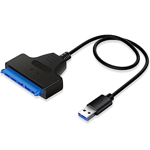 Ainiv SATA auf USB-Kabel, USB 3.0 auf SATA Adapter, 5Gbps High-Speed 3.0 zu SSD/HDD/2,5 Zoll SATA III Festplatten Adapter Konverter mit 50cm Kabel für Windows, MacOS, ChromeOS, Linux usw. von Ainiv