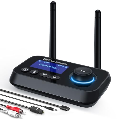 Ainostone 3-in-1 Bluetooth 5.3 Sender Empfänger für 2 Kopfhörer Bluetooth Audio Adapter Großer Reichweite Bluetooth Transmitter mit Bypass Low Latency Bildschirm AUX Optisch RCA für TV PC Stereoanlage Ainostone 3-in-1 Bluetooth 5.3 Sender Empfänger für 2 Kopfhörer Bluetooth Audio Adapter Großer Reichweite Bluetooth Transmitter mit Bypass Low Latency Bildschirm AUX Optisch RCA für TV PC Stereoanlage von Ainostone