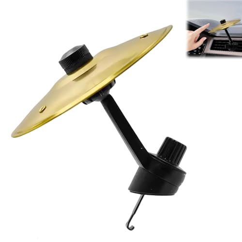 Ainovi Car Cymbal Air Vent - Clip On Mini Crash Becken für Auto Vent | Tragbare Universal Drum Becken für Musikliebhaber & Schlagzeuger (Gold) von Ainovi