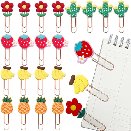 Büroklammern mit Cartoon-Motiv, niedliche bunte Büroklammern, Metall, Büroklammern, Lesezeichen, für Kinder, Studenten, Lehrer, 20 Stück von Ainvhh