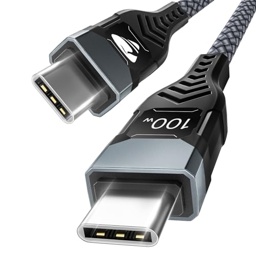 100W USB C Kabel, Ladekabel USB C auf USB C Kabel für iPhone 15 Pro Max/ 15 Plus, USBC to USBC Schnellladekabel USB Typ C Kabel für MacBook Pro 2020 iPad Mini Samsung Galaxy S24 S23 S22 S21 S10+ S9 S8 von Aioneus