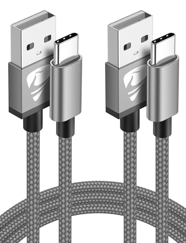 USB C Kabel, [2 Stück 2m] 3.1A Handy Ladekabel USB C Schnellladekabel Nylon Aufladekabel USB C Kabel für Samsung Galaxy S23 S22 S21 S20,Note 10/9/8,Huawei,HTC,LG,Sony Xperia, Moto, Google Pixel von Aioneus