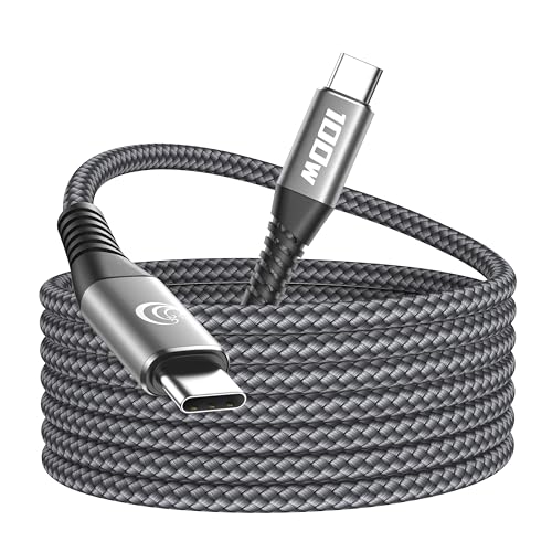 USB C auf USB C Kabel 2M 100W USB C Kabel PD 5A Schnellladekabel USB-C Lang Kabel Nylon USB Typ C Ladekabel für iPhone 16 15 Pro Max, Samsung S24 S23 S22 S21, iPad Pro, MacBook Pro/Air, Pixel, Switch von Aioneus