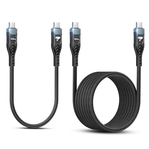 USB C auf USB C Kabel [2Stück 0.3M+2M] 100W USB C Kabel auf USB C 20V/5A PD Schnellladekabel USB C Ladekabel Für iPhone 15 Pro Max/Plus iPad Pro/Air MacBook Pro Samsung Galaxy S23 S22 Ultra S21 S24 von Aioneus