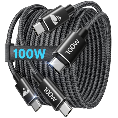 USB C auf USB C Kabel [2Stück 3M+3M] 100W/5A Schnellladekabel USB C auf USB C Kabel Nylon Lang USB Typ C Ladekabel für iPhone 16 15 Pro Max, MacBook Pro/Air, Samsung S24 S23 S22, iPad Pro von Aioneus