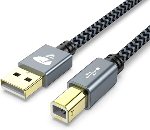 USB Druckerkabel, Scannerkabel 2.0 Kable【3M】 USB A auf USB B Drucker Kabel PC Printer Cable Kompatibel für HP, Dell, Canon, Lexmark, Xerox, Brother, Samsung usw von Aioneus